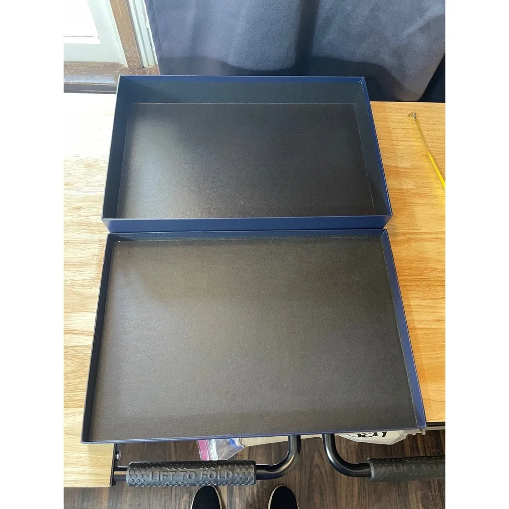 Ralph Lauren Navy Blue‎ Gold Embossed Large Gift Storage Box 17x11.5x2.5